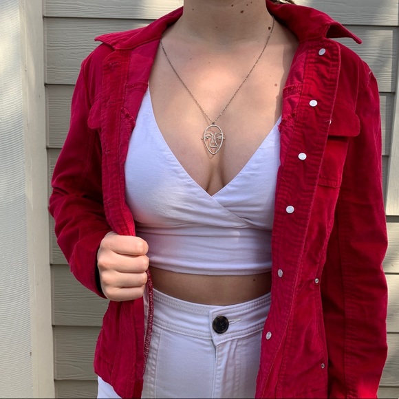 Red/pinkish velvet jacket - Picture 1 of 3